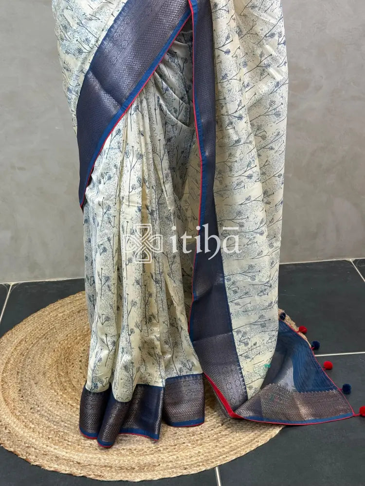PRINTED CHANDERI BANARASI SAREE