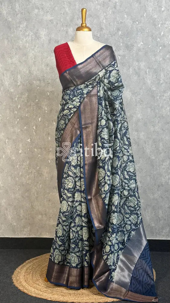 PRINTED CHANDERI BANARASI SAREE