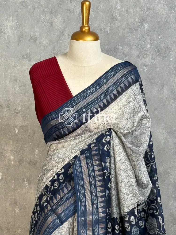 PRINTED CHANDERI BANARASI SAREE