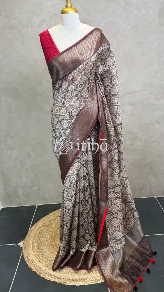 PRINTED CHANDERI BANARASI SAREE