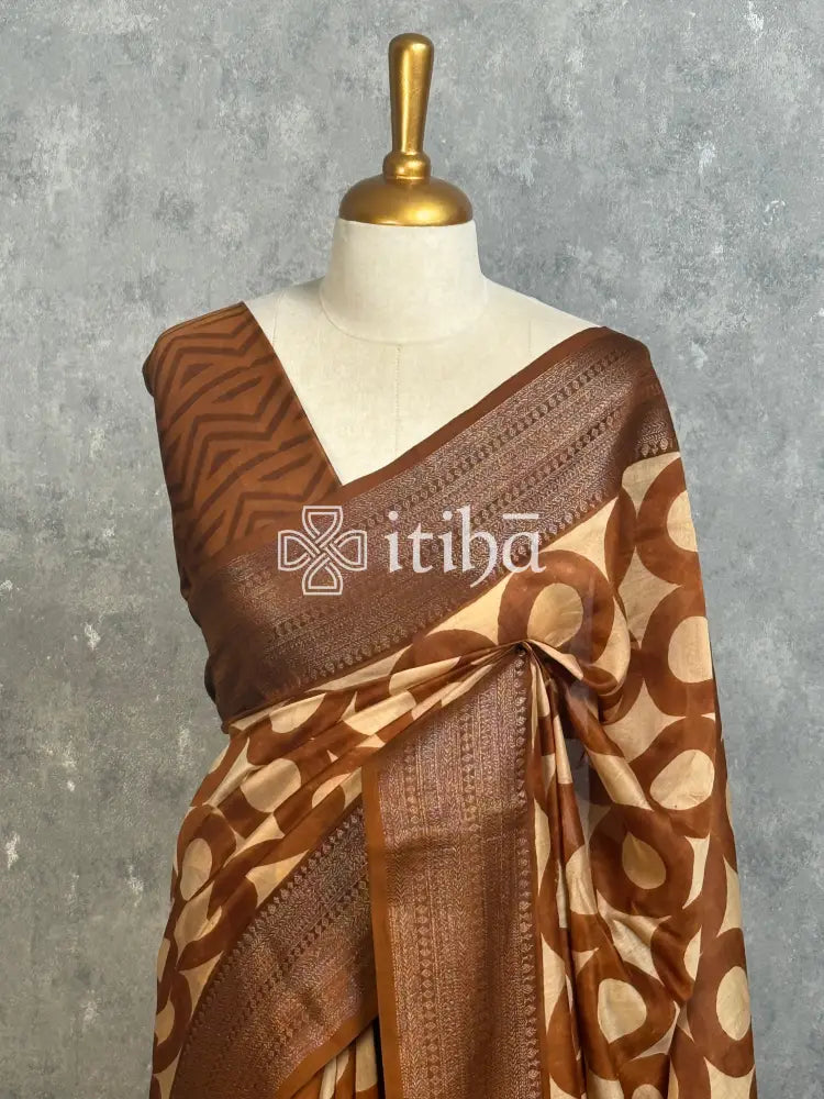 PRINTED CHANDERI BANARASI SAREE