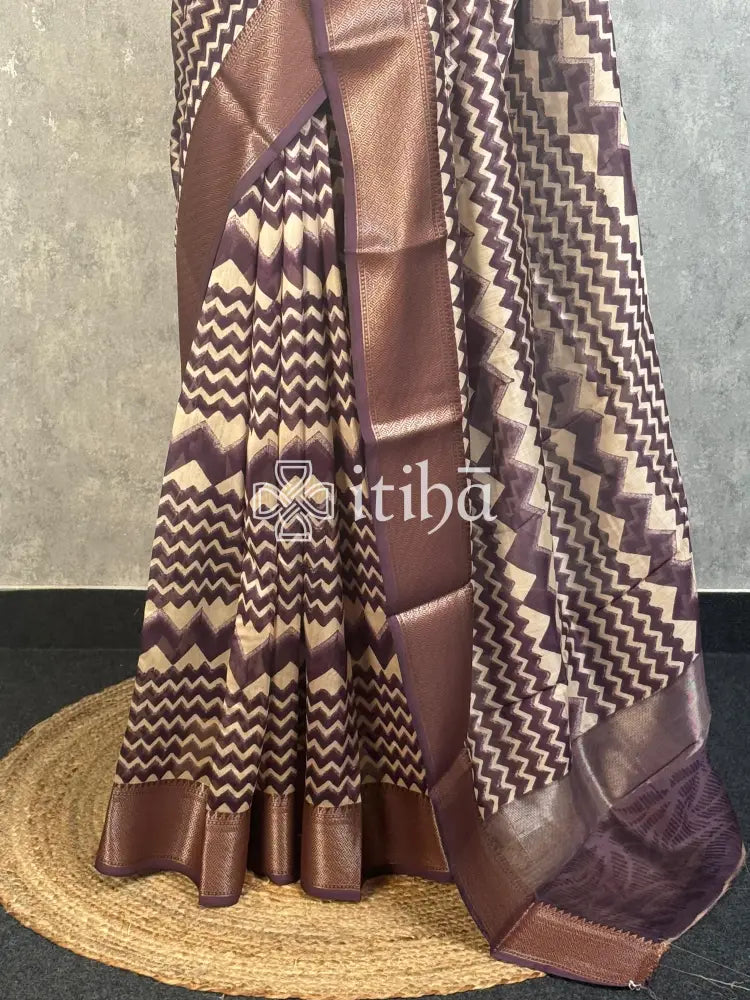 PRINTED CHANDERI BANARASI SAREE