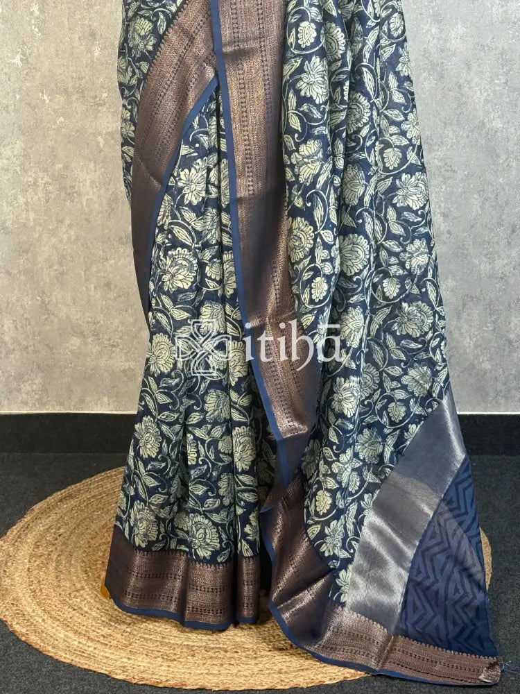 PRINTED CHANDERI BANARASI SAREE