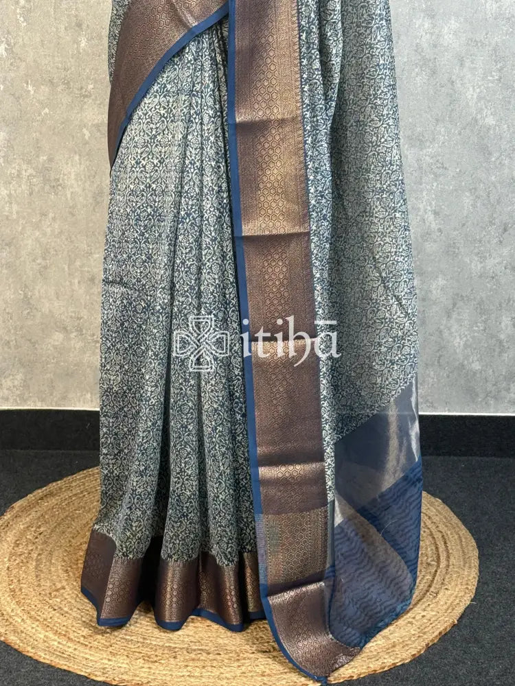 PRINTED CHANDERI BANARASI SAREE