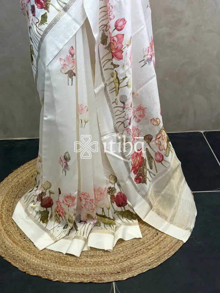 PRINTED CHANDERI SILK SAREE