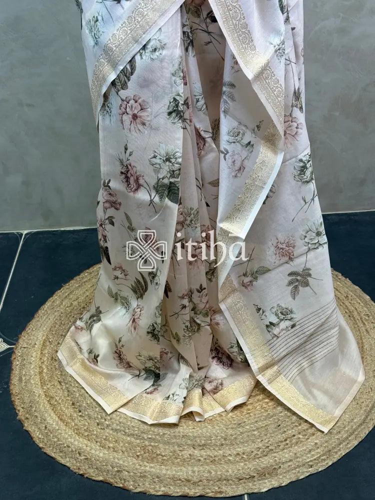 PRINTED CHANDERI SILK SAREE