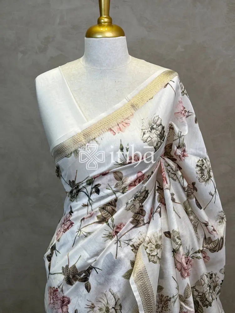 PRINTED CHANDERI SILK SAREE