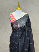 PURE LINEN SAREE - Black