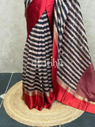 PURE PRINTED TUSSAR SILK HANDLOOM BANARASI SAREE