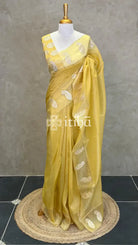 PURE SILK TISSUE ORGANZA HAND EMBROIDERY SAREE