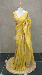 PURE SILK TISSUE ORGANZA HAND EMBROIDERY SAREE