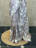 PURE TUSSAR SILK APPLIQUE EMBROIDERY SAREE