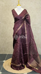 PURE TUSSAR SILK BANARASI SAREE - Brown