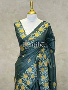 PURE TUSSAR SILK EMBROIDERY SAREE
