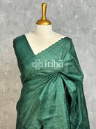 PURE TUSSAR SILK EMBROIDERY SAREE