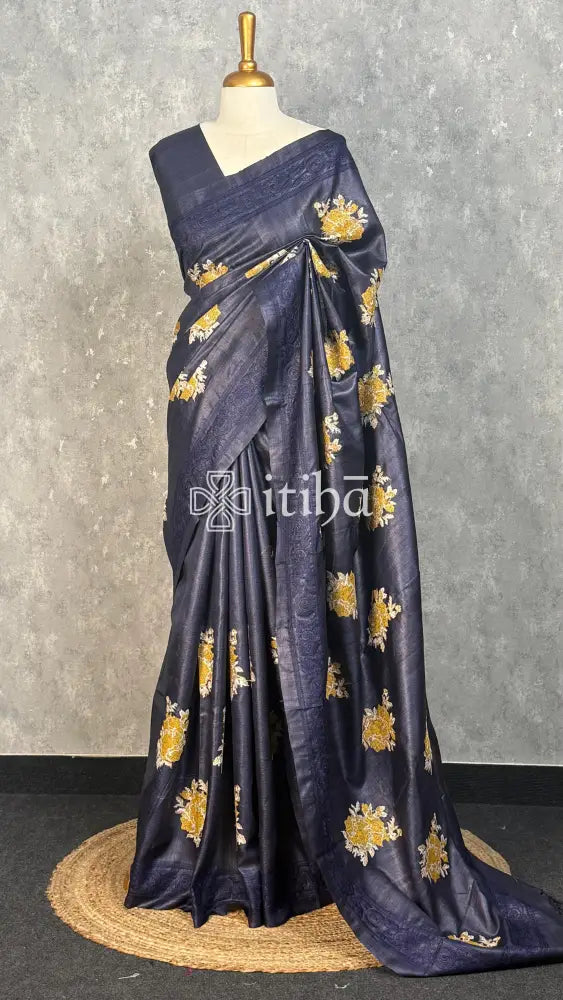 PURE TUSSAR SILK EMBROIDERYSAREE