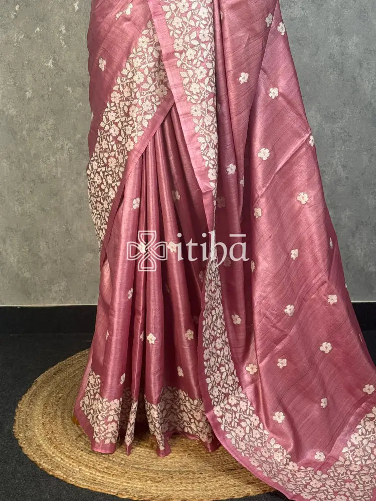 PURE TUSSAR SILK EMBROIDERYSAREE