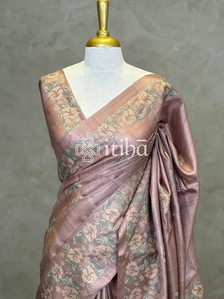 PURE TUSSAR SILK EMBROIDERYSAREE