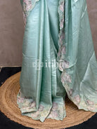 SATIN TUSSAR EMBROIDERY SAREE