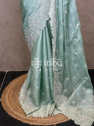 SATIN TUSSAR EMBROIDERY SAREE