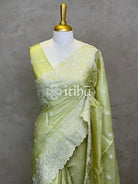 SATIN TUSSAR EMBROIDERY SAREE