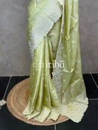 SATIN TUSSAR EMBROIDERY SAREE