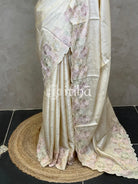 SATIN TUSSAR EMBROIDERY SAREE