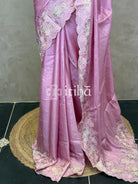 SATIN TUSSAR EMBROIDERY SAREE