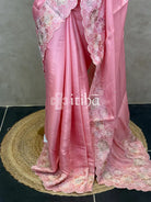 SATIN TUSSAR EMBROIDERY SAREE