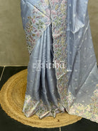 SATIN TUSSAR EMBROIDERY SAREE
