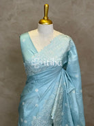 SATIN TUSSAR EMBROIDERY SAREE