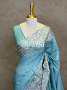 SATIN TUSSAR EMBROIDERY SAREE
