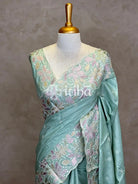 SATIN TUSSAR EMBROIDERY SAREE