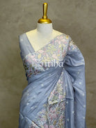 SATIN TUSSAR EMBROIDERY SAREE