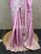 SATIN TUSSAR EMBROIDERY SAREE