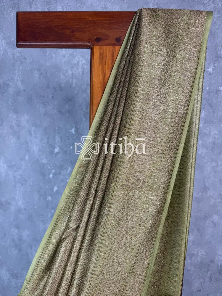 SEMI CHANDERI BROCADE BANARASI SAREE
