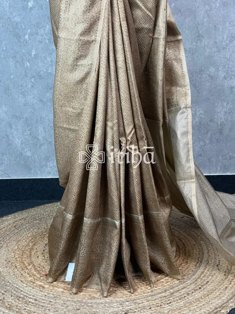 SEMI CHANDERI BROCADE BANARASI SAREE