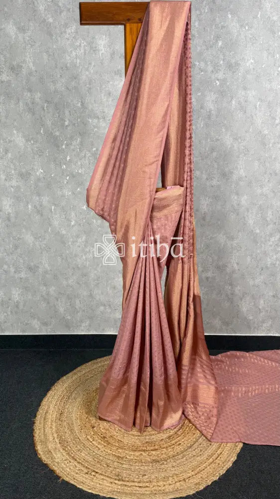 SEMI CREPE GOLD ZARI BANARASI SAREE