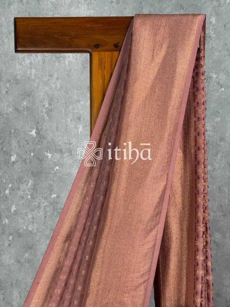 SEMI CREPE GOLD ZARI BANARASI SAREE