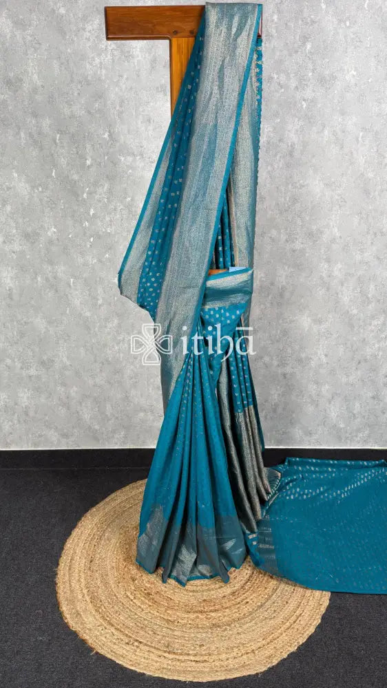 SEMI CREPE GOLD ZARI BANARASI SAREE