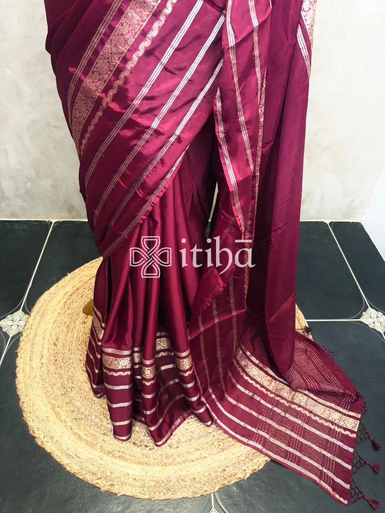 SEMI CREPE SILK BANARASI SAREE