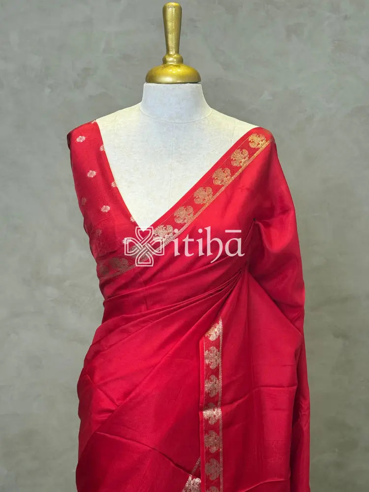 SEMI CREPE SILK BANARASI SAREE
