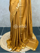 SEMI CREPE SILK BANARASI SAREE - MUSTARD GOLD