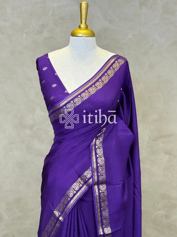 SEMI CREPE SILK BANARASI SAREE