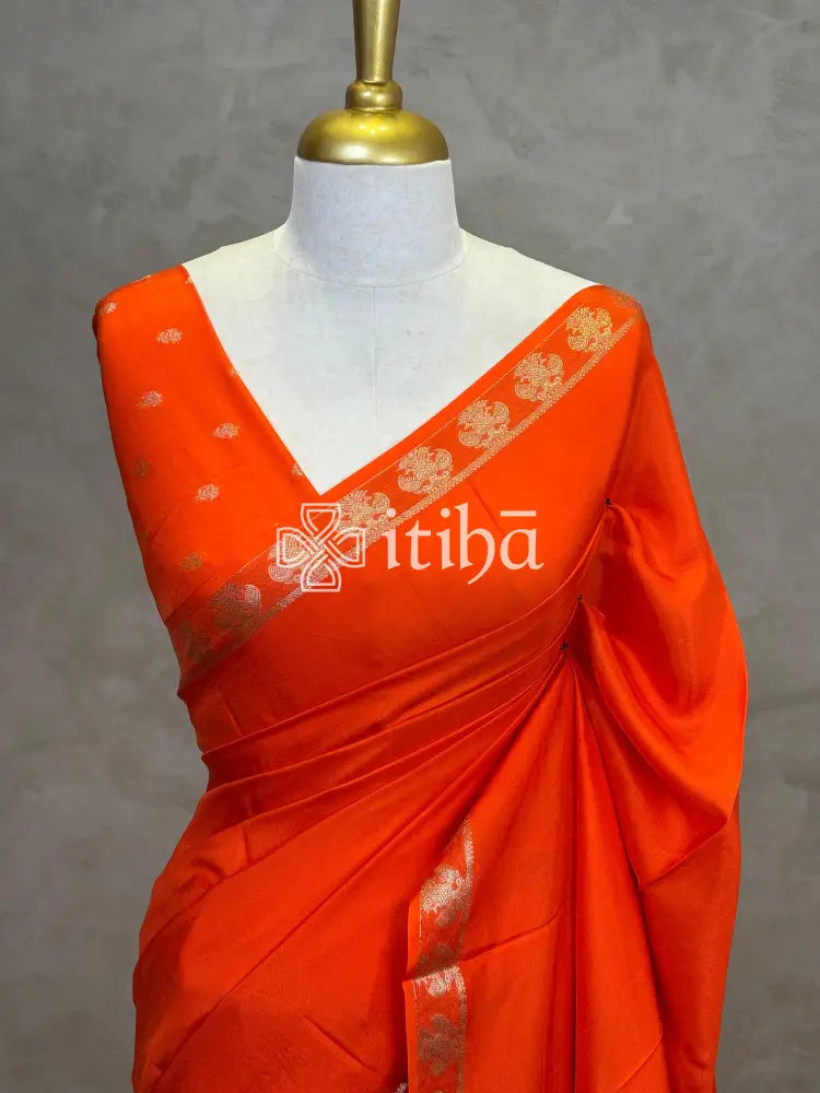 SEMI CREPE SILK BANARASI SAREE