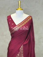 SEMI CREPE SILK BANARASI SAREE