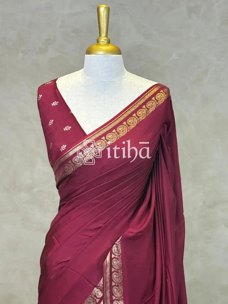 SEMI CREPE SILK BANARASI SAREE