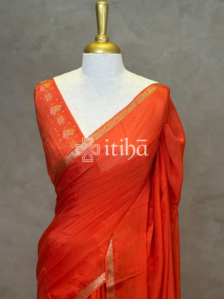 SEMI CREPE SILK BANARASI SAREE