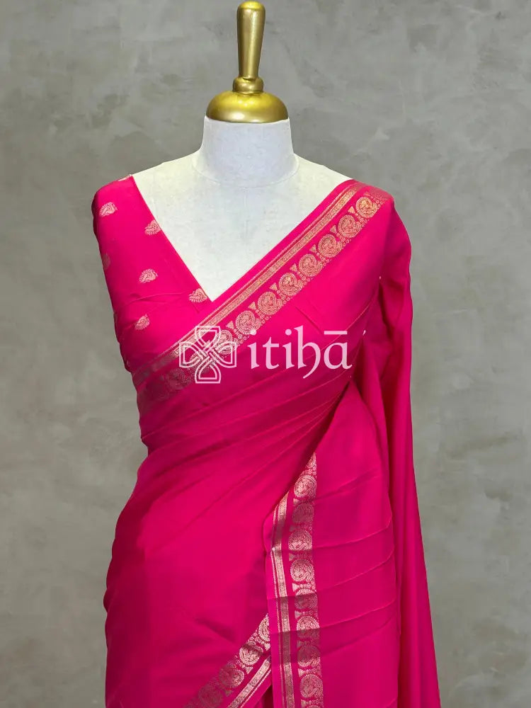 SEMI CREPE SILK BANARASI SAREE