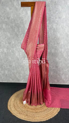 SEMI GEORGETTE ANTIQUE ZARI BANARASI SAREE